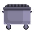 Dustbin icon, cartoon style Royalty Free Stock Photo