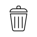 Dustbin icon isolated on white background Royalty Free Stock Photo