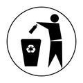 Dustbin icon vector image and throw in dustbin image Royalty Free Stock Photo