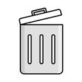 Dustbin Outline with Fill Color Vector icon which can easily modify or edit