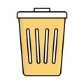 Dustbin Outline with Fill Color Vector icon which can easily modify or edit