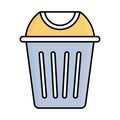 Dustbin Outline with Fill Color Vector icon which can easily modify or edit