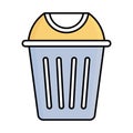 Dustbin Outline with Fill Color Vector icon which can easily modify or edit