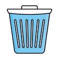 Dustbin Outline with Fill Color Vector icon which can easily modify or edit