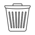 Dustbin Outline Vector icon which can easily modify or edit