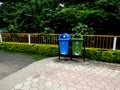Dustbin placed in a garden-India
