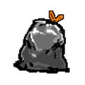 dustbin trash bag game pixel art vector illustration
