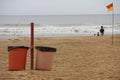 Dustbins at a beach Royalty Free Stock Photo