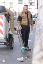 dustman cleans street