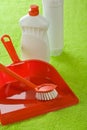 Dustpan brush and bottles