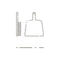 Dustpan and brush thin line icon. Mbe minimalism style