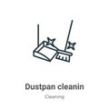 Dustpan cleanin outline vector icon. Thin line black dustpan cleanin icon, flat vector simple element illustration from editable Royalty Free Stock Photo