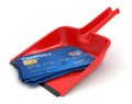 Dustpan and Credit Cards (clipping path included)