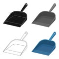 Dustpan icon in cartoon style isolated on white background. Cleaning symbol stock vector illustration.