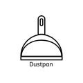 Dustpan simple line icon. Cleaning thin linear signs. Simple concept for websites, infographic, mobile applications.