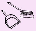 Dustpan and sweeping brush