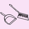 Dustpan and sweeping brush