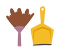 Dustpan vector icon flat modern design, scoop for cleaning garbage housework equipment.