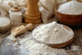 Dusty Bakery flour table. Generate Ai Royalty Free Stock Photo