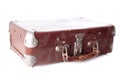 Dusty brown leather suitcase Royalty Free Stock Photo