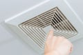 Dusty dirty ceiling air ventilation fan hole grill duct