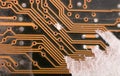 Dusty Electronic, circuit, board,macro Royalty Free Stock Photo