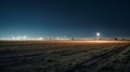 Dusty Field At Night With Lights: A Cody Ellingham Inspired Landscape