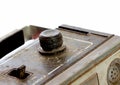Dusty old cassette player . macro pictures Royalty Free Stock Photo
