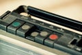 Dusty old radio with one cassette player Royalty Free Stock Photo