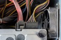 Dusty pc electronic hardware closeup with selective focus and blur Royalty Free Stock Photo