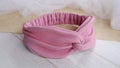Dusty pink color handmade headband made out of jacquard fabric