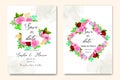 Wedding invitation card with colourful floral and leaves Royalty Free Stock Photo