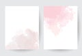 Dusty pink and taupe watercolor vector splash cards. Royalty Free Stock Photo