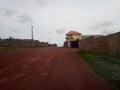 Dusty road labi, Guinea republic Royalty Free Stock Photo