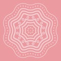 Abstract circle mandal, dusty rose background