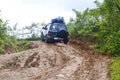 Dusty safari road in Madagascar Royalty Free Stock Photo