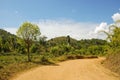 Dusty safari road in Madagascar Royalty Free Stock Photo