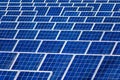 Dusty solar panels surface requires maintenance and cleaning. Solar power electric generating system and facility Royalty Free Stock Photo