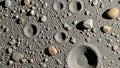Dusty surface is indicative of regolith similar to that found on the Royalty Free Stock Photo
