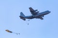 Dutch Airforce plane dropping paratroopers