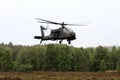 Dutch Apache attack helicopter above the heath Royalty Free Stock Photo