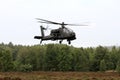 Dutch Apache attack helicopter above the heath