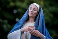 The weeping Madonna. Dutch artist performing during the International Festival of Living Statues, Bucharest, Romania, June 2017