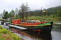 Dutch barge moored on Scottish canal