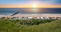 Dutch beach landscape at sunset.