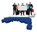 Dutch business team on map flag Royalty Free Stock Photo