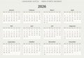 Dutch calendar 2026. Vector illustration. kalender Netherlands - Dutch Royalty Free Stock Photo