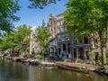Dutch canal houses in Amsterdam during the day