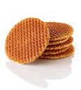 Dutch caramel waffle sisolated on white background