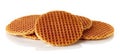 Dutch caramel waffle sisolated on white background